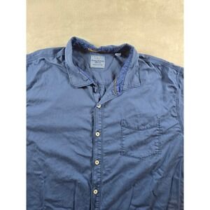 Tommy Bahama Shirt Mens 3XT Blue Button Up Long Sleeve Tencel Blend Beach